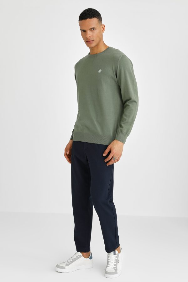 Pullover crew neck overdy army green man 768 - Image 3