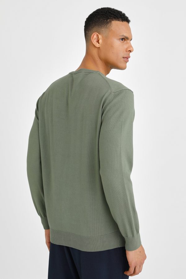 Pullover crew neck overdy army green man 768 - Image 4