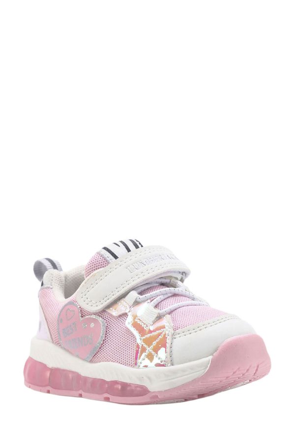 1 velcro and elastic lace pink girl basic casual boots - Image 2