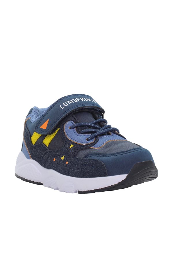 1 velcro and elastic lace navy blue boy sneaker - Image 2